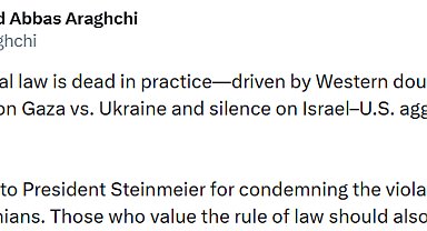 İran Dışişleri Bakanı Arakçi: "Uluslararası hukuk pratikte ölmüştür"