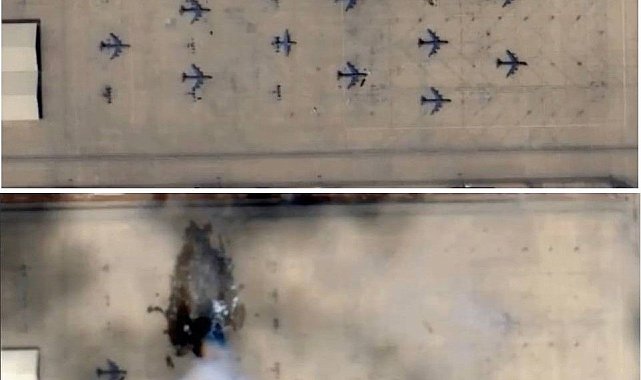 İran'ın Prens Sultan Üssü saldırısında vurulan E-3 Sentry'nin görüntüleri yayımlandı
