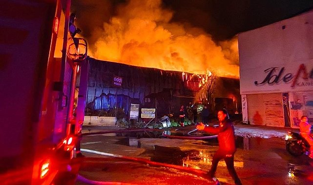 İzmir'de mobilya fabrikasında yangın