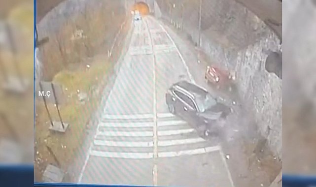 Karabük'teki feci kaza güvenlik kamerasına yansıdı