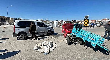 Karaman'da bir kişinin ağır yaralandığı kaza anı kamerada