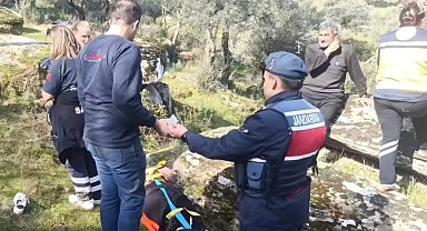 Kayalıktan düşen kadın ekiplerin çalışması ile kurtarıldı