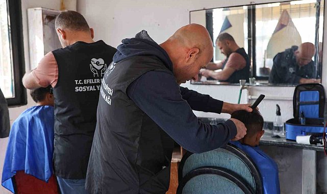 Kocagürlü çocuklara bayram tıraşları Efeler Belediyesi'nden