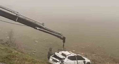 Mardin'de yol kenarına devrilen otomobilin sürücüsü yaralandı