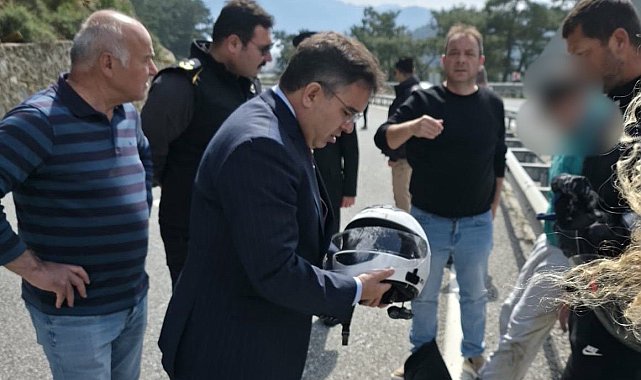 Marmaris çıkışındaki motosiklet kazasında kask hayat kurtardı