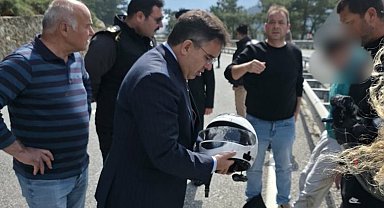 Marmaris çıkışındaki motosiklet kazasında kask hayat kurtardı