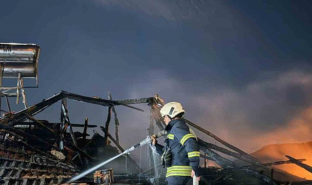Milas'ta çatı yangını