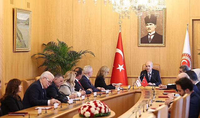 Numan Kurtulmuş, KKTC-Türkiye Parlamentolar Arası Dostluk Grubu'nu kabul etti