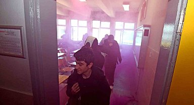 Osmangazi'de gerçeğini aratmayan yangın tatbikatı