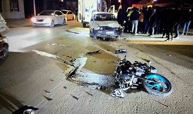 Otomobil ile motosiklet çarpıştı: 1 yaralı