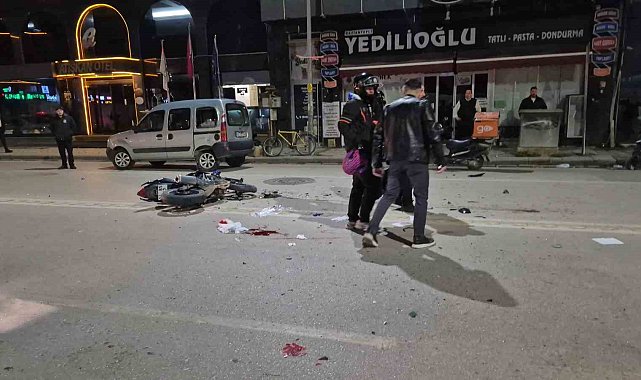 Otomobille çarpışan motosikletin sürücüsü ağır yaralandı