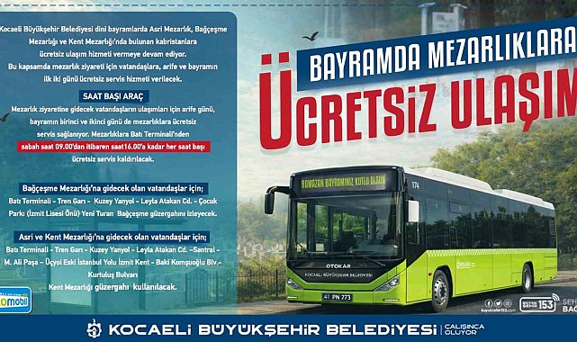 Ramazan Bayramı süresince toplu taşıma ücretsiz olacak
