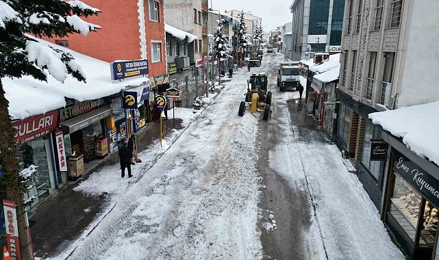 Sarıkamış'ta "beyaz mesai": 600 kamyon kar şehir dışına taşındı