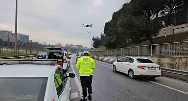 Sarıyer'de dron destekli "kaynak" denetimi: 10 sürücüye toplamda 93 bin lira ceza kesildi