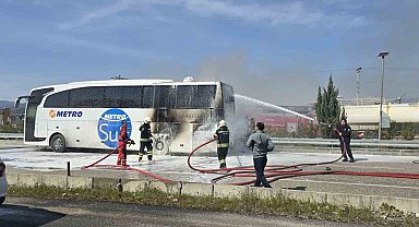 Seydikemer'de otobüs yangını