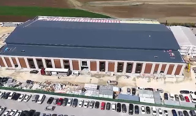 Silivri'ye inşa edilen duruşma salonu havadan görüntülendi