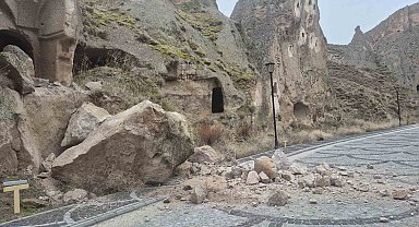 Soğanlı Vadisi'nde kaya koptu bölgede güvenlik önlemleri artırıldı