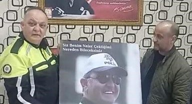 Tarsus'ta trafik polisine anlamlı sürpriz