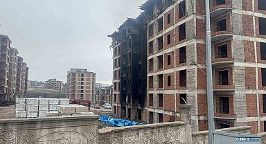 Tokat'ta inşaatta çıkan yangın korkuttu