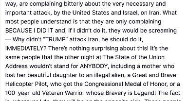 Trump'tan Demokratlara İran tepkisi: "Ne yaparsam yapayım karşısında olacaklar"