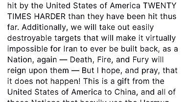 Trump'tan İran'a Hürmüz Boğazı uyarısı: "Yirmi kat daha sert şekilde vururuz"