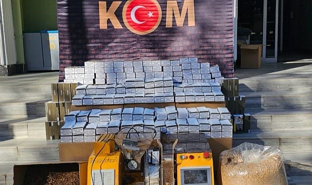 Uşak'ta çok sayıda kaçak makaron ve tütün ele geçirildi