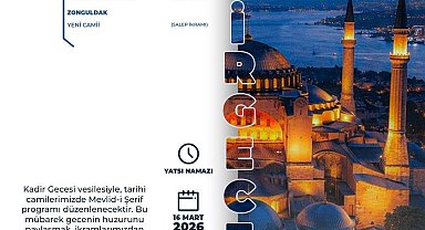 Zonguldak Yeni Camii'nde Kadir Gecesi'nin manevi iklimi dualarla yaşanacak