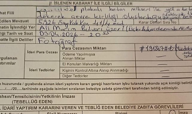 1 kilometre boyunca yola beton döken miksere 191 bin lira ceza kesildi