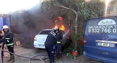 15 gün önce taşıdığı işyeri gözlerinin önünde küle döndü