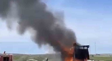 Alevlere teslim olan tır küle döndü