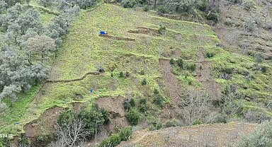 Aydın'da sağanak yağışlar sonrası dağlarda heyelan oluştu