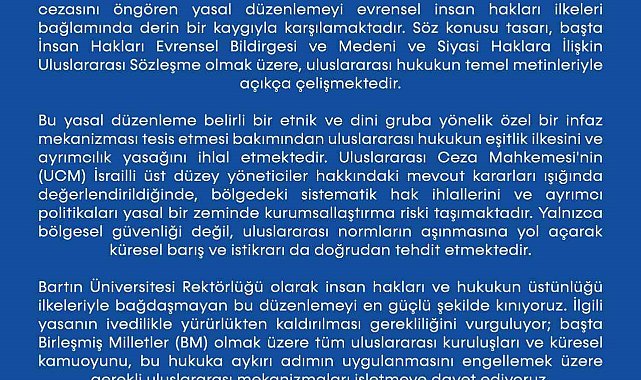 BARÜ'den, İsrail'e yasal düzenleme tepkisi