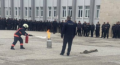 Bayburt POMEM'de yangın tatbikatı yapıldı