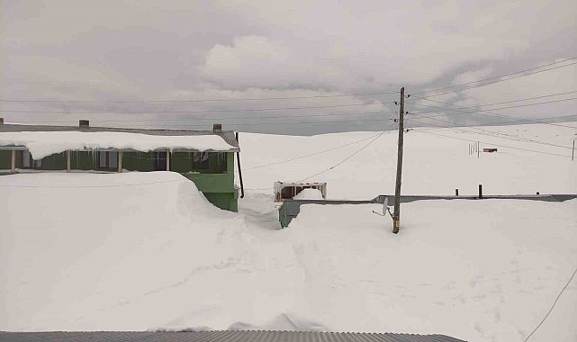 Bülbülan Yaylası'nda evler kara gömüldü