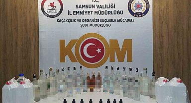 Canik'te sahte alkol ele geçirildi