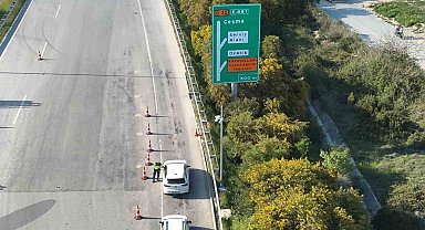 Çeşme gişelerinde dron destekli trafik denetimi devam ediyor