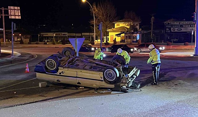 Çorum'da otomobil takla attı: 1 yaralı
