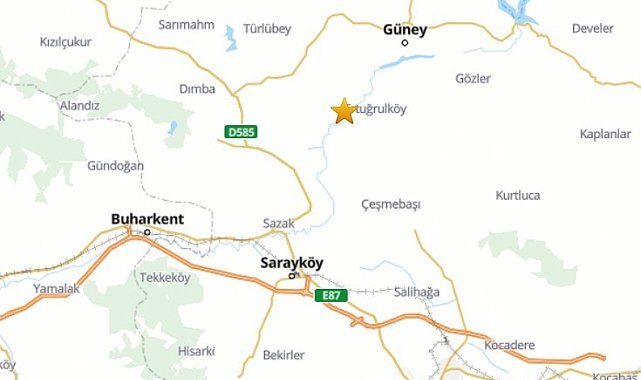 Denizli Güney'de 4.0 büyüklüğünde deprem