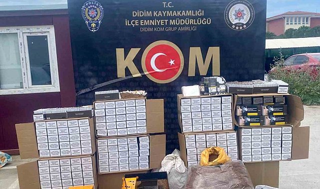 Didim'de 195 bin 900 adet doldurulmuş makaron ele geçirildi