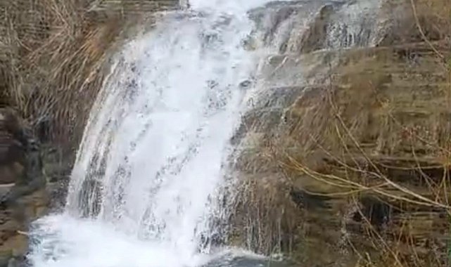 Elazığ'da yağışlar sonrası şelaleler coştu