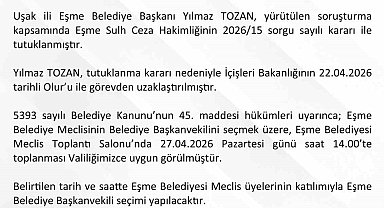 Eşme Belediye Başkanvekili 27 Nisan'da belirlenecek