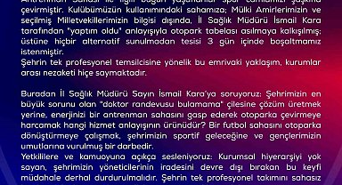 Karabük İdman Yurdu sahasında otopark tabelası krizi