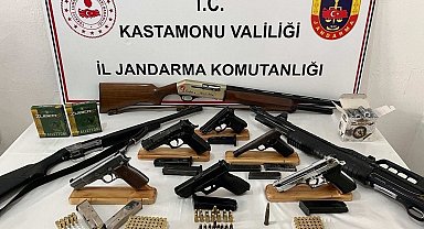 Kastamonu'da çok sayıda silah ele geçirildi: 7 gözaltı