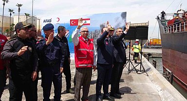 Mersin Limanı'ndan Lübnan'a 730 tonluk insani yardım yola çıktı