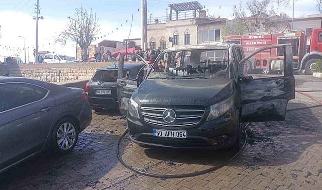 Nevşehir'de araç yangını: 3 araç hasar gördü