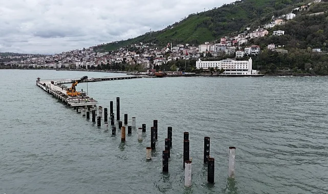 Ordu Atatürk Rıhtımı'nda çalışmalar adım adım ilerliyor