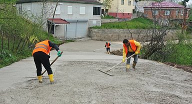 Ordu Korgan'da beton yol çalışması başlattı