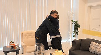 Polis olma hayali kuran gencin özel günü Emniyet'te kutlandı