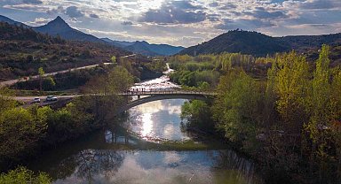 Sakarya Nehri'nin eşsiz manzarası havadan görüntülendi