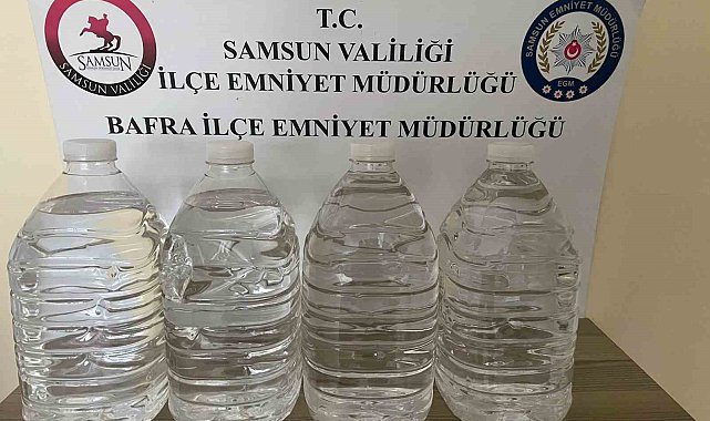 Samsun'da 20 litre etil alkol ele geçirildi